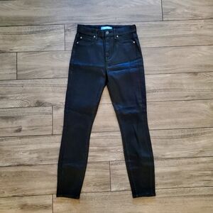 7 FOR ALL MANKIND | Metallic Black Moto High Rise Skinny b(air) Denim Jeans (26)